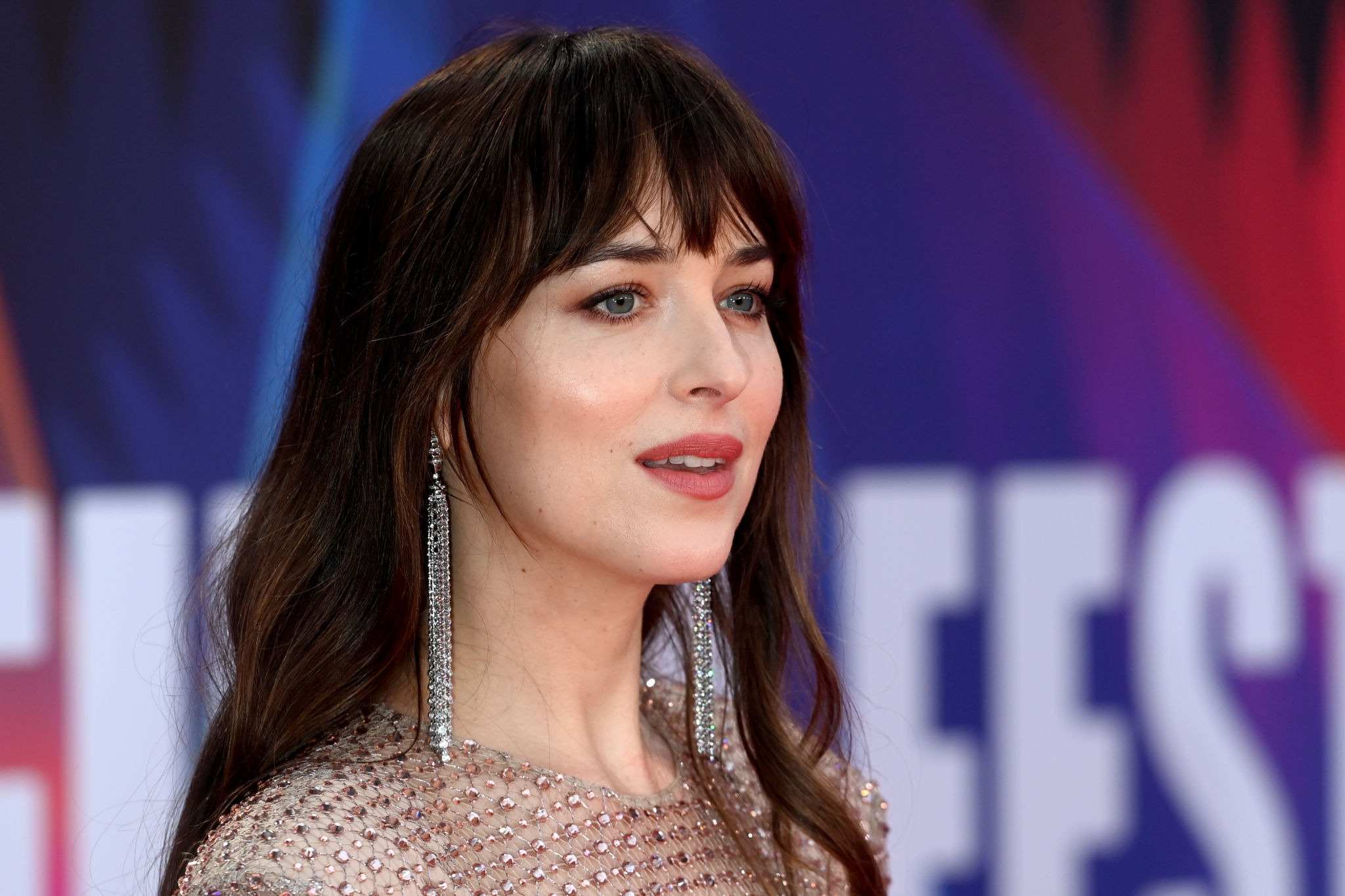 Dakota Johnson at “The Lost Daughter” UK Premiere during the 65th BFI London Film Festival on Oct 13